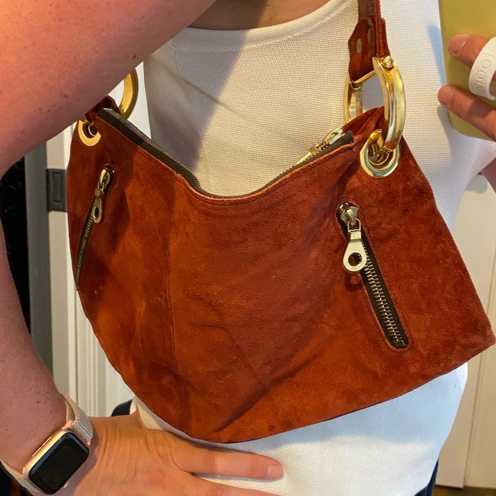 Christopher Kon | Rust suede leather small hobo - Picture 13 of 13